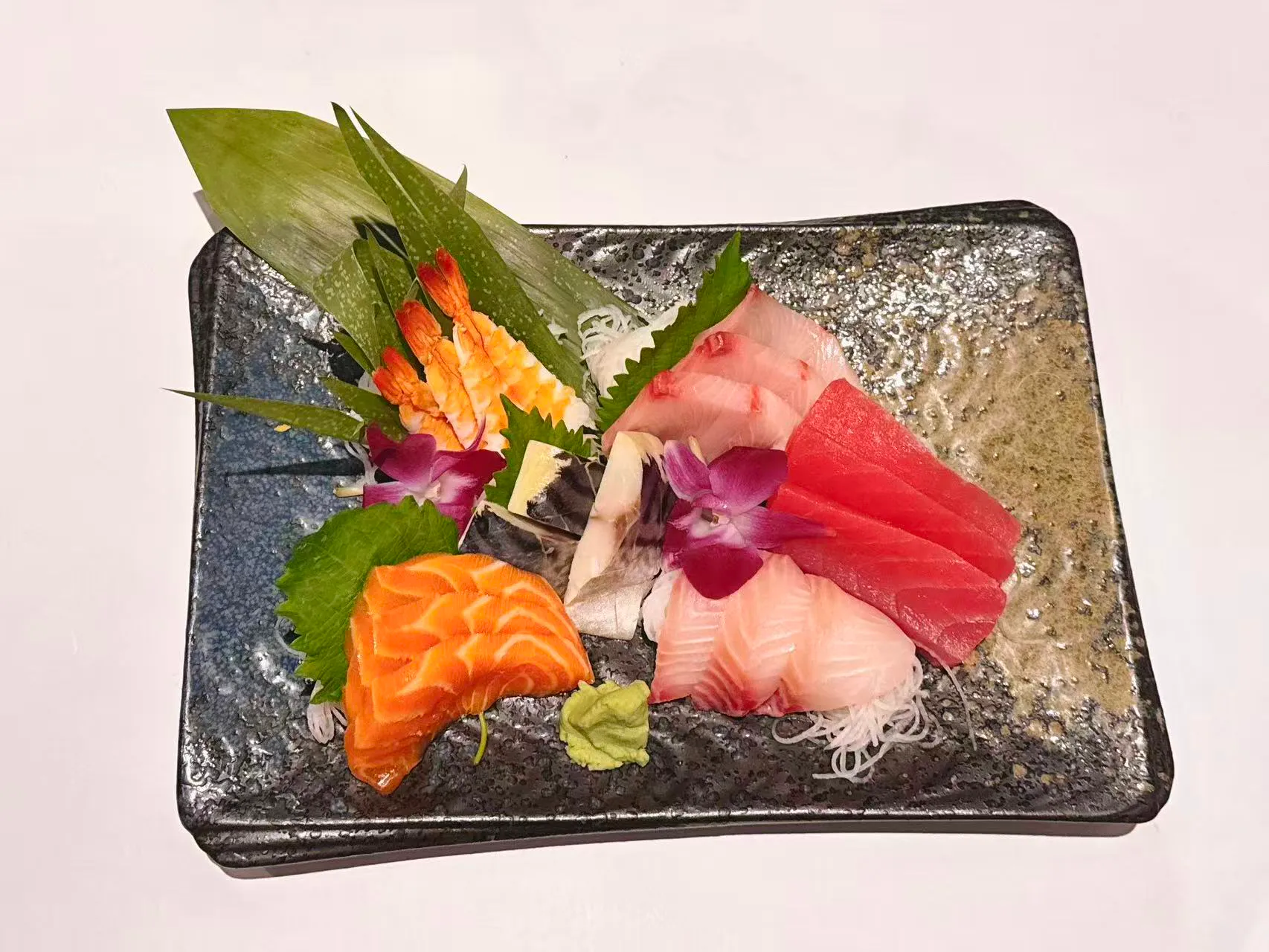 Assorted sashimi platter with shrimp, tuna and salmon at Mushi Sushi & Ramen, a Japanese Restaurant in Happy Valley